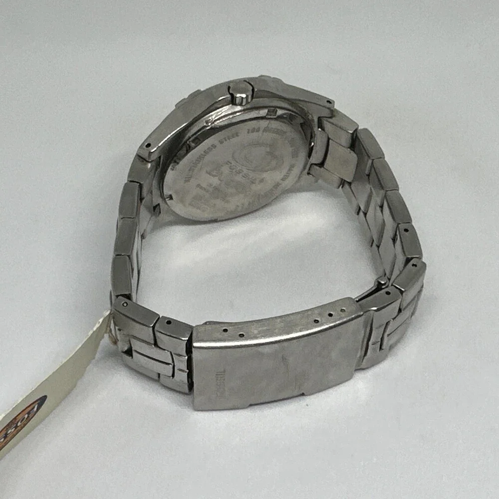 Fossil Degrade AM3997 Men's Silver Stainless Steel Analog Dial Wristwatch HME746